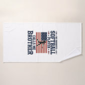 Softball Brother Patriotic Vintage Engraving Shirt バスタオル (バスタオル)