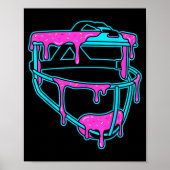 Softball Catcher Drip Ice Cream Mask Sprinkles Gam ポスター (正面)