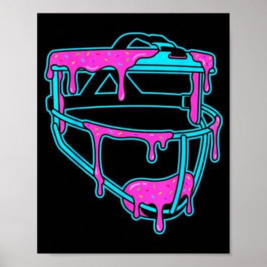 Softball Catcher Drip Ice Cream Mask Sprinkles Gam ポスター (正面)