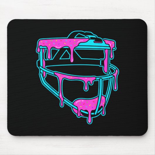 Softball Catcher Drip Ice Cream Mask Sprinkles Gam マウスパッド (正面)