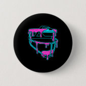 Softball Catcher Drip Ice Cream Mask Sprinkles Gam 缶バッジ (正面)
