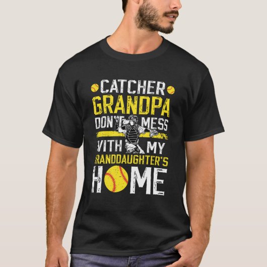 Softball Catcher Grandpa Funny Softball Catcher Gr Tシャツ (正面)