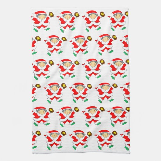 Softball Christmas キッチンタオル (縦)