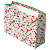 Softball Christmas Holiday ラージペーパーバッグ (裏面アングル)