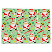 Softball Christmas Holiday ラージペーパーバッグ (裏面)