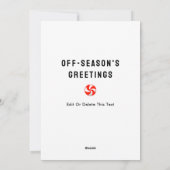 Softball Christmas Holiday Card シーズンカード (裏面)