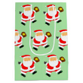 Softball Christmas Holiday Medium Gift Bag ミディアムペーパーバッグ (裏面)