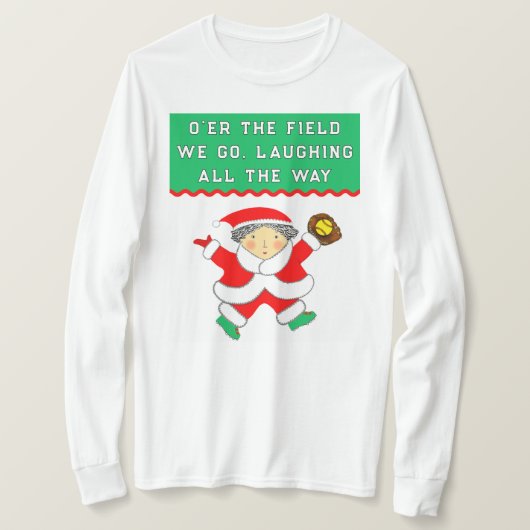 Softball Christmas T-Shirt Tシャツ (デザイン正面)