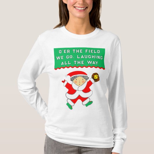 Softball Christmas T-Shirt Tシャツ (正面)