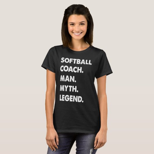 Softball Coach Man Myth Legend Tシャツ (正面フル)