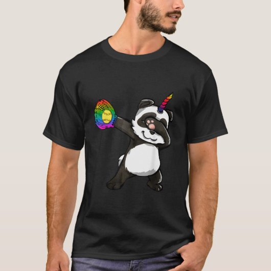 Softball Dabbing Pandicorn Panda Tシャツ (正面)