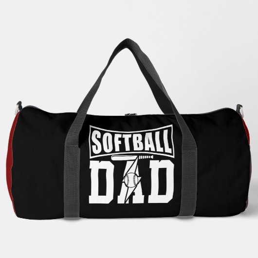 Softball Dad Baseball Legend Bolt ダッフルバッグ (正面)