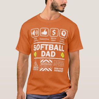 Softball Dad Funny Contents of Sports Father frien Tシャツ