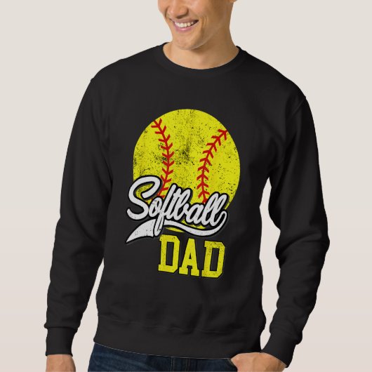 Softball Dad like a baseball dad with bigger Balls スウェットシャツ (正面)