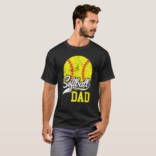 Softball Dad like a baseball dad with bigger Balls Tシャツ (正面フル)