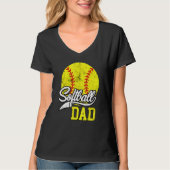 Softball Dad like a baseball dad with bigger Balls Tシャツ (正面)