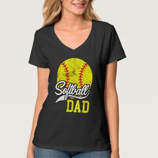 Softball Dad like a baseball dad with bigger Balls Tシャツ (正面)