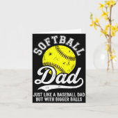 Softball Dad Like Baseball But With Bigger Funny カード (黄色い花)