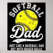 Softball Dad Like Baseball But With Bigger Funny  ポスター (正面)