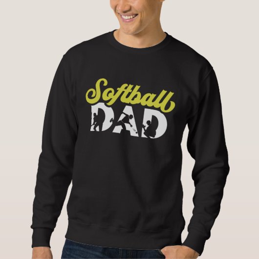 Softball Dad Pitcher Catcher Softball Sports Playe スウェットシャツ (正面)