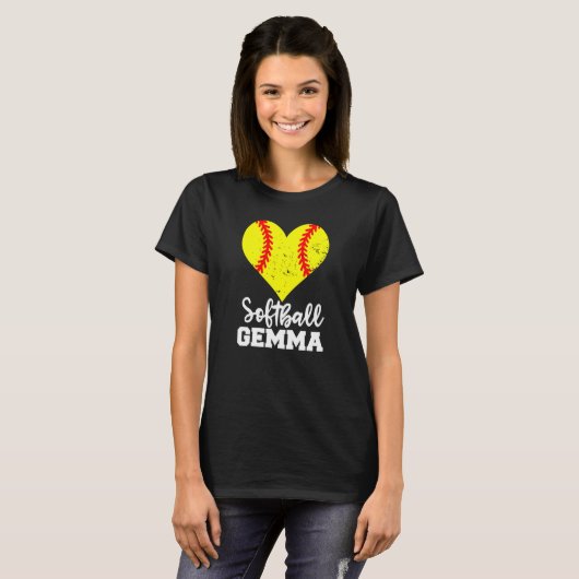 Softball Gemma Softball Heart Grandma Gemma Tシャツ (正面フル)