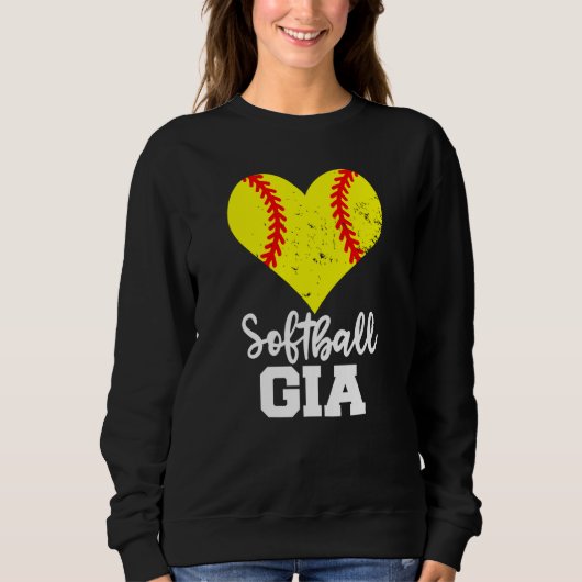 Softball Gia Softball Heart Grandma Gia スウェットシャツ (正面)