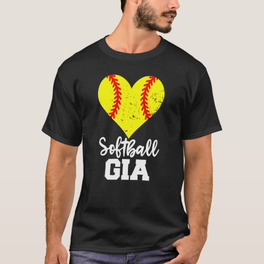 Softball Gia Softball Heart Grandma Gia Tシャツ (正面)