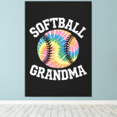 Softball Grandma キャンバスプリント (インサイチュ (ウッドフロア))