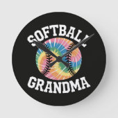 Softball Grandma ラウンド壁時計 (正面)