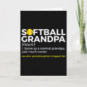 Softball Grandpa Definition Granddaughter's Bigges カード (正面)
