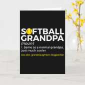 Softball Grandpa Definition Granddaughter's Bigges カード (黄色い花)