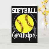 Softball Grandpa Grandfather Father's Day _1  カード (黄色い花)