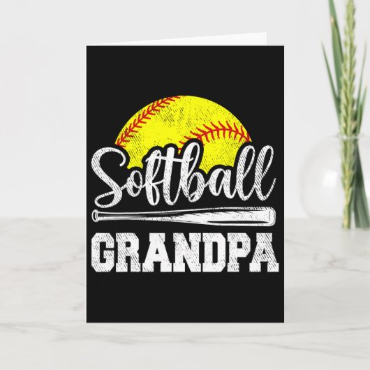 Softball Grandpa Softball Player Game Day Father's カード (正面)