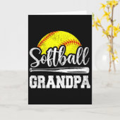 Softball Grandpa Softball Player Game Day Father's カード (黄色い花)