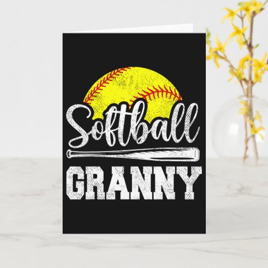 Softball Granny Softball Player Game Day Mother's  カード (黄色い花)
