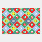 Softball Holiday Gift Wrapping Paper ラッピングペーパーシート (正面2)