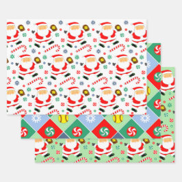 Softball Holiday Gift Wrapping Paper ラッピングペーパーシート