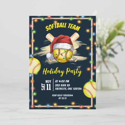 softball holiday party 招待状 (スタンド正面)