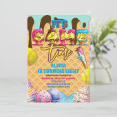 Softball Ice Ceam Drip Game Time Birthday Party In 招待状 (スタンド正面)