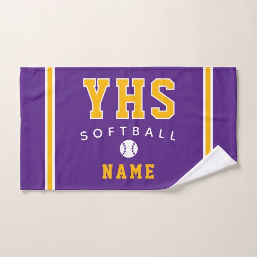 Softball Icon, Custom Name & School, Team Gift ハンドタオル (ハンドタオル)