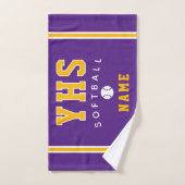 Softball Icon, Custom Name & School, Team Gift ハンドタオル (ハンドタオル)