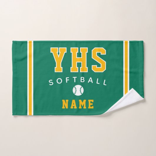 Softball Icon, Custom Name & School, Team Gift ハンドタオル (ハンドタオル)