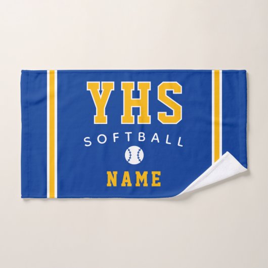 Softball Icon, Custom Name & School, Team Gift Han ハンドタオル (ハンドタオル)