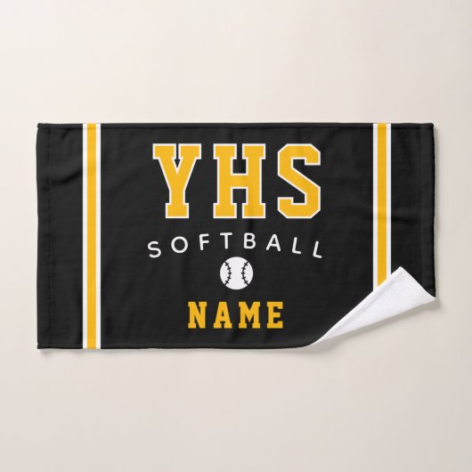 Softball Icon, Custom Name & School, Team Gift Han ハンドタオル (ハンドタオル)
