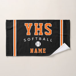 Softball Icon, Custom Name & School, Team Gift Han ハンドタオル