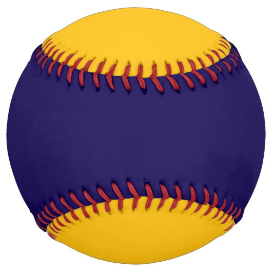 Softball in Dark Blue with Yellow Orange Tones ソフトボール (正面)