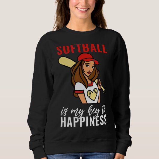 Softball is my Key to Happiness   Softball スウェットシャツ (正面)