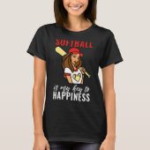Softball is my Key to Happiness   Softball Tシャツ (正面)