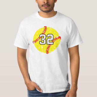 Softball Jersey Grunge Number #32 Tシャツ