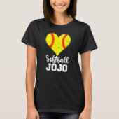 Softball Jojo Softball Heart Grandma JoJo Tシャツ (正面)